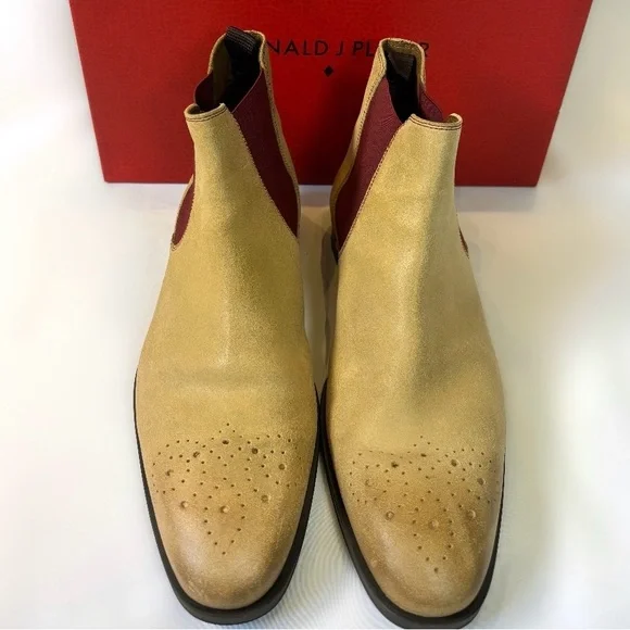 Donald J. Pliner Men Shoes'Santino' Chelsea Boot Expresso Brushed Suede 8.5M